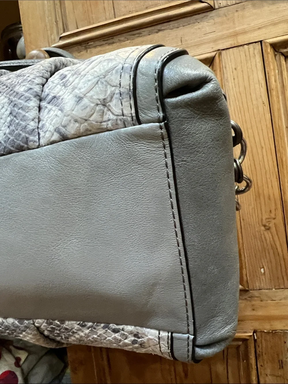 Coach 22342 Madison Pinnacle Caroline Python Embossed Satchel